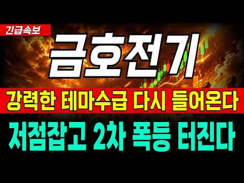 [<strong>금호전기</strong> 주가전망] 강력한 테마수급 다시 들어옵니다 저점잡고 2차 폭등 터진다 주주 필수시청
