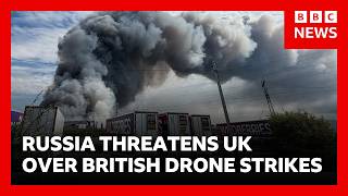 Thumbnail for the video "Russia threatens UK will “pay price” after drones strike targets deep inside country | BBC News" from BBC News
