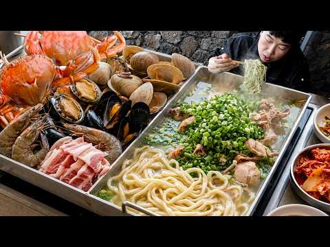 어마어마한 해물통라면 클라스.. 닭 2마리 들어간 닭칼국수까지 야무지게 후루룩..