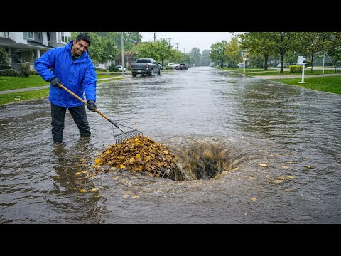 Clearing a Heavily Blocked City Storm Drain
