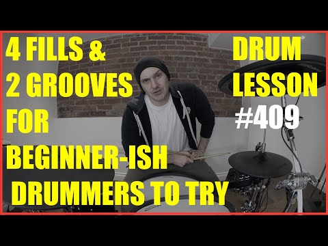 Four Fills & Two Grooves For Beginner -ish Level Drummers To Try - Drum Lesson #409