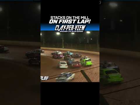 Stacks on the Mill on First Lap! #dirttrackracing - dirt track racing video image