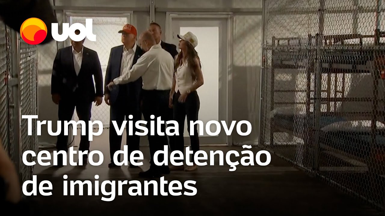 Trump visita novo centro de detenção de imigrantes chamado de Alcatraz dos jacarés