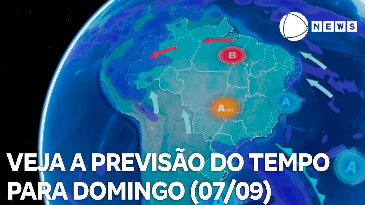 Confira a previsão do tempo para domingo (07/09)