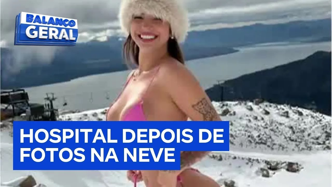 Influenciadora vai ao hospital após tirar fotos de biquíni na neve