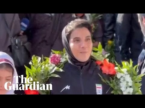 Iranian state media releases footage of women’s football team arriving home