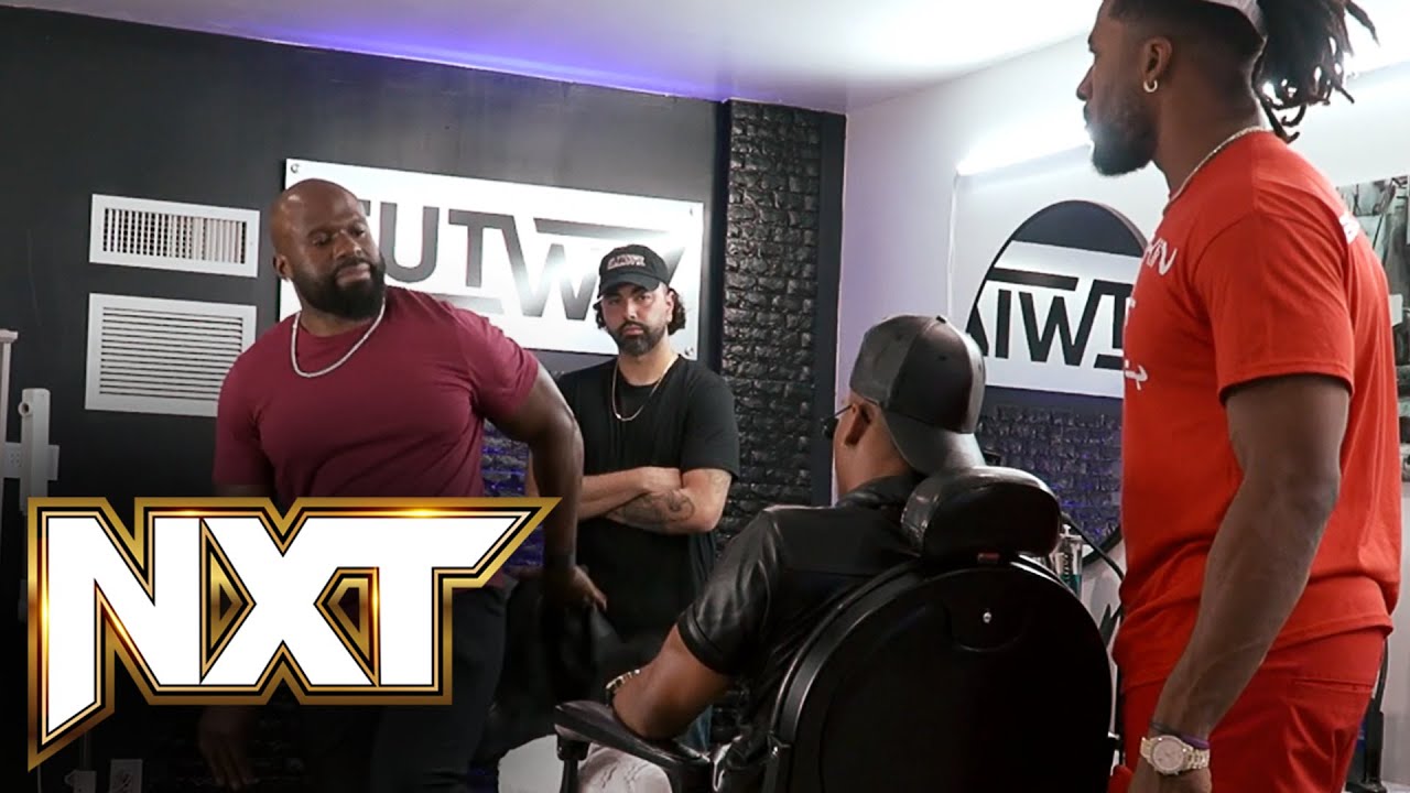 Carmelo Hayes and Apollo Crews chop it up in the barber shop: WWE NXT, Jan. 24, 2023