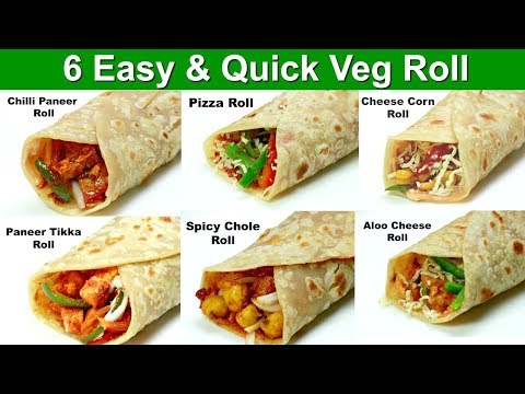 ६ आसान और झटपट वेज रोल | 6 Veg Roll Recipes | Veg Frankie Recipe | KabitasKitchen