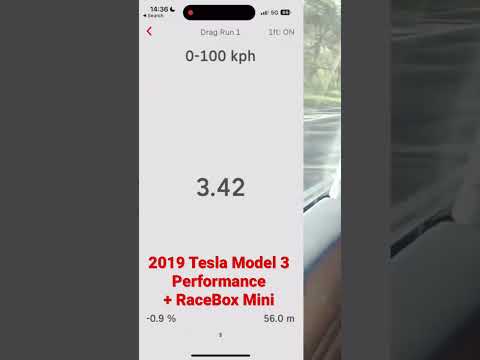 2019 Tesla Model 3 Performance 0-100kph 3.4 seconds | RaceBox Mini 🏁