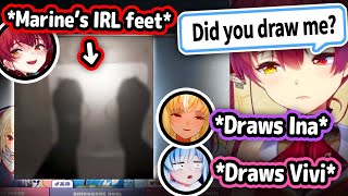 Marine Shows Her IRL Feet On-Stream and Flare Can't Help Choosing Ina【