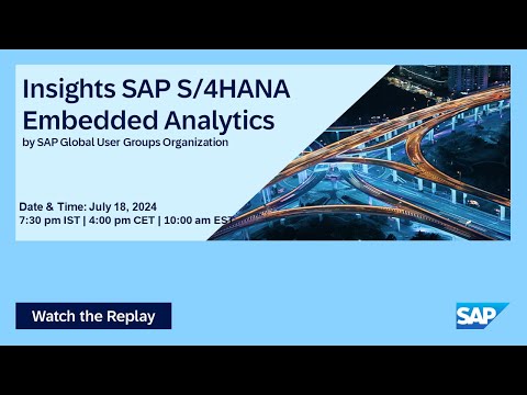 Insights SAP SAP S/4HANA Embedded Analytics I Move to Cloud ERP I 24.07.18