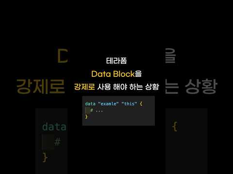 테라폼 data block을 강제로 써야하는 경우