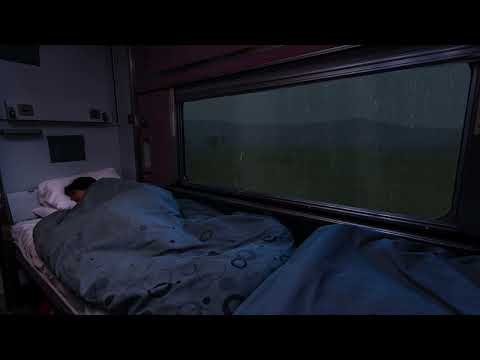 Sofortiger Schlaf innerhalb von 5 Minuten bei starkem Regen am Fenster im Zug
