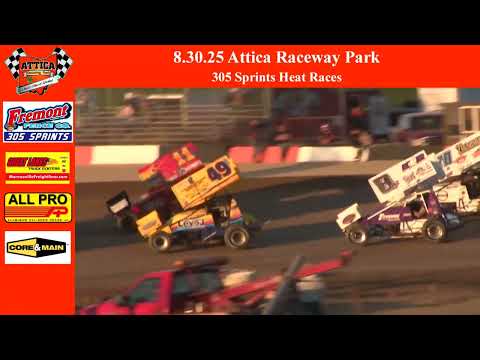 August 30th 2025 | Attica Raceway Park | 305 Sprints Heat Races - dirt track racing video image