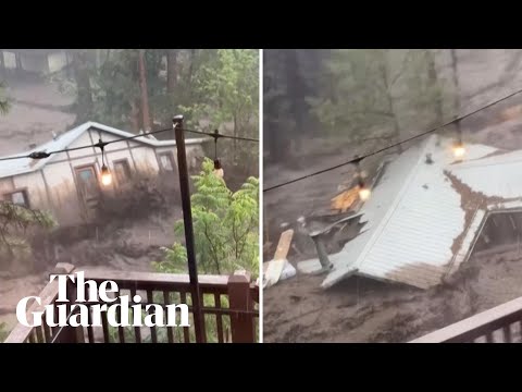 Moment house is swept away in New Mexico flash flooding