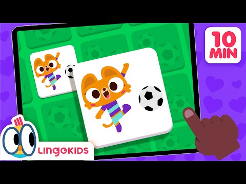 MEMORY CARDS GAME 🃏🧠 and more Sports Games for Kids | Lingokids