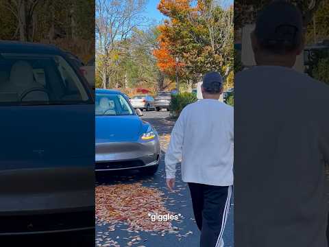 Dad goes to pick up new Tesla, but it picks him up instead