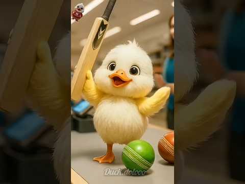 The cutest cricket player in history must be the little duck! #duck #shorts