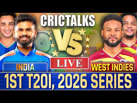 🔴 Live: IND vs WI, 1ST T20I, 2026 Series, Cricket Live Match Today, Live Score Commentary - 8 Ov
