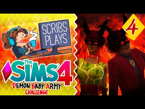 FLOWER GAL & MAGIC BOI || Scribs Plays: The Sims 4 (Demon Baby Army Challenge) EP4