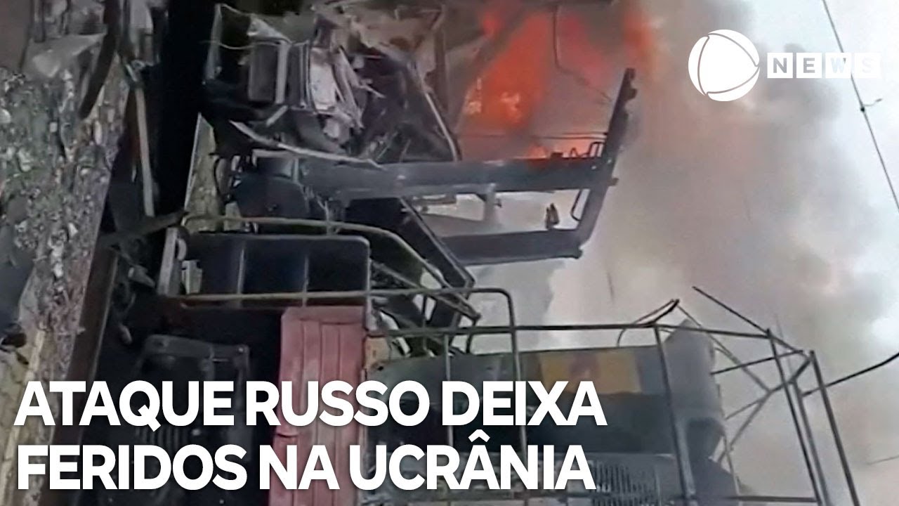 Ataque russo atinge trem de passageiros na Ucrânia e deixa feridos