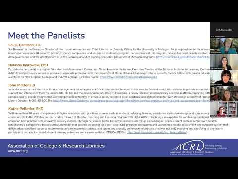 ACRL Presents: Ethical Engagement in Learning Analytics: Lessons Learned by Campus Colleagues
