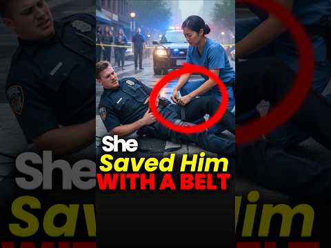She Used a Belt… and Saved a Dying Police Officer 💔🚨 #shorts