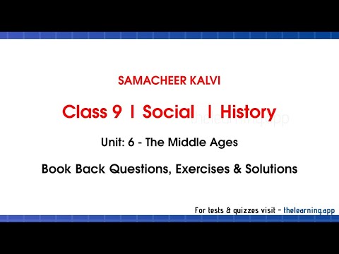 The Middle Ages Exercises, Questions & Ans | Unit 6 | Class 9 | History | Social | Samacheer Kalvi