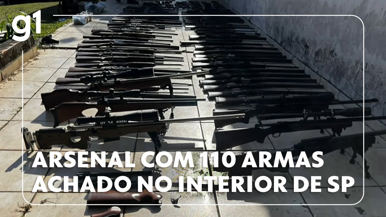 Jornal Hoje: Arsenal milionário com 110 armas é descoberto em sítio de São Roque, interior de SP