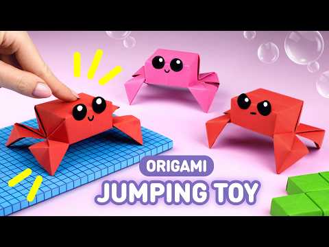 Оригами Прыгающий Краб из бумаги | Игрушка Антистресс из бумаги | Origami Jumping Paper Crab