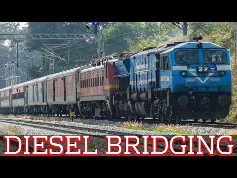 DIESEL BRIDGING !! WDG 4 and SHUT DOWN ELECTRIC !! YESVANTPUR JAIPUR SF EXP Route Diverted !!