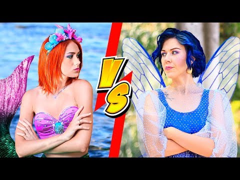 Makeup Challenge! 10 DIY Mermaid Makeup vs Fairy Makeup - UCWwqHwqLSrdWMgp5DZG5Dzg