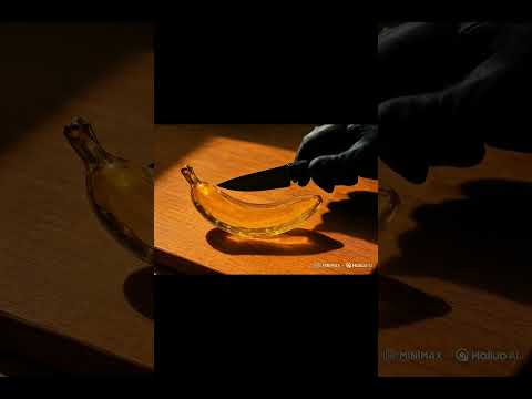 banana cutting AI video#ai#trending