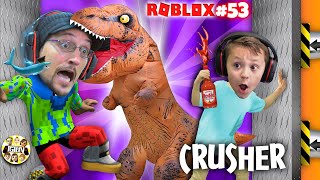 Dinosaur Crushing Hotsauce Roblox Challenge 53 Fgteev Chase Vs