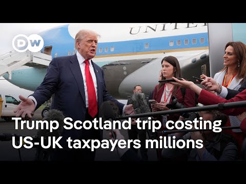 Trump lands in Scotland for private trip combining business, politics and golf | DW News
