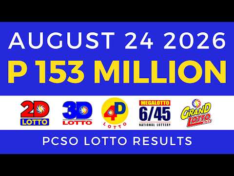 Lotto Result August 24 2026 9PM PCSO