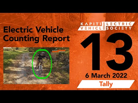 Electric Vehicle Counting Report No.13 - Tally - Waikanae, Kāpiti Coast, exploring river by bicycle