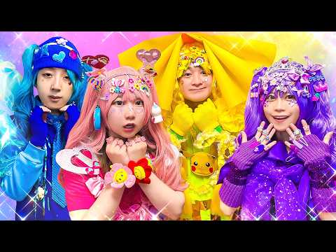 【対決】予算2万円、1万円、5000円で原宿ファッション作りチャレンジ！一番キラキラのお洋服を作れるのは誰？お洋服や髪の毛もカラフルアイテムでデコレーション♪【金額縛り】