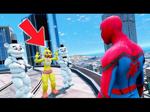 SPIDERMAN SAVES CHICA FROM EVIL FROST WHITE FREDDY! (GTA 5 Mods For Kids FNAF Funny Moments) - UCdZoVLv1XHLLLJTSNcifuDQ