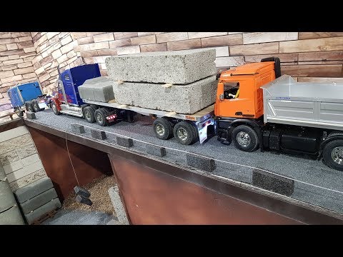 ТЯЖЕЛЫЙ ГРУЗ ... Перевозка с помощью 3-х RC грузовиков и погрузчика. Tamiya trucks - UCX2-frpuBe3e99K7lDQxT7Q