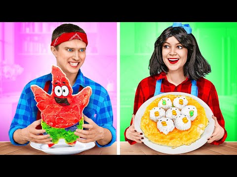 BOYS vs. GIRLS: シェフの料理対決 👨‍🍳🍕🔥 誰が料理上手？ 123 GO! FOODによるキッチンハック