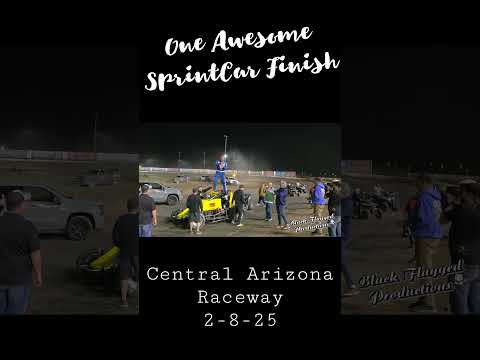 An Awesome Race To The Checker Flag For The Win During Sprint Cars Main Event Saturday Night 2-8-25 - dirt track racing video image