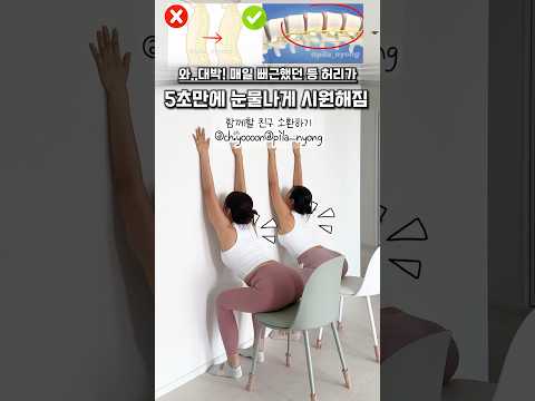 뻐근하고 무거운 등허리가 눈물나게 시원해집니다…😭 #흥둥이 #흉추스트레칭 #stretching #workout