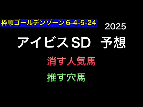 【競馬予想】 アイビスサマーダッシュ 予想 2025