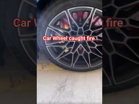 carbon ceramic disk caught fire.  #carrepair #viraltubetech #carcare