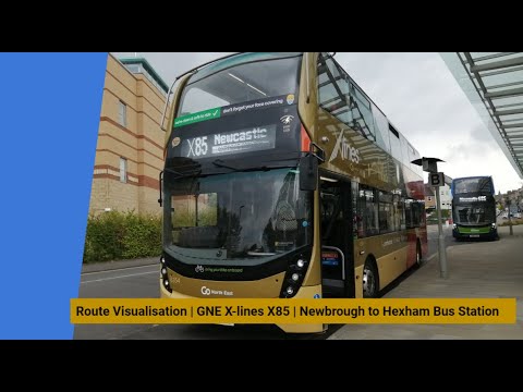 Route Visualisation | GNE X-lines X85 | Newbrough to Hexham Bus Station