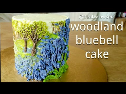 Buttercream oil painting #1 - How to make a buttercream bluebell cake