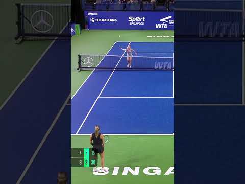 Meant <strong>to</strong> do <strong>that</strong>... 👀 Maja Chwalinska gets a slice <strong>of</strong> luck on Sramkova in Singapore! #SgTennisOpen