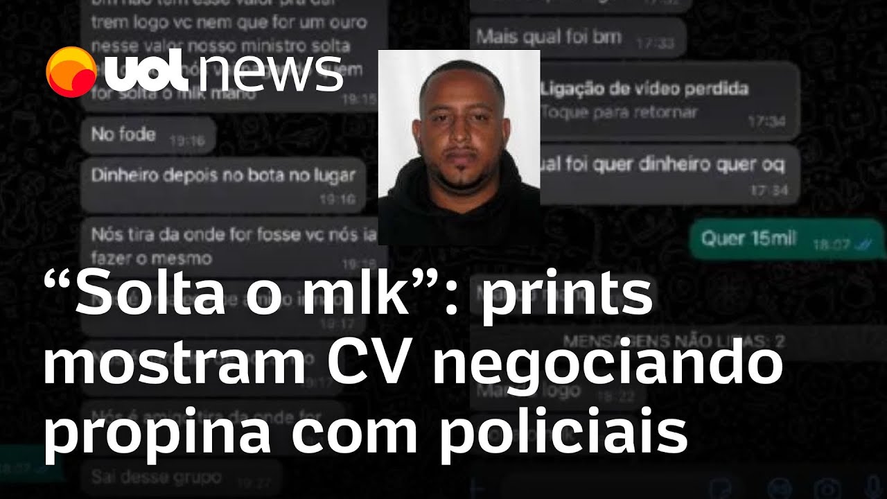Traficantes do CV negociam propina de R$ 15 mil para policiais soltarem aliado preso; veja prints