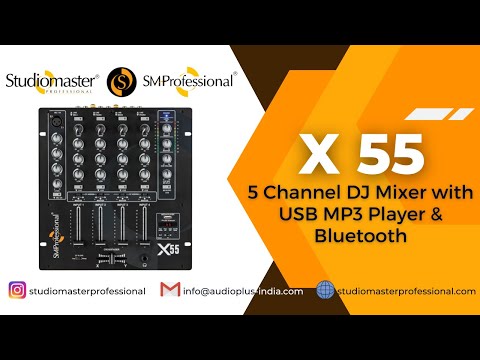 X 55 - 5 Channel #DJ Mixer with USB #MP3 Player & #Bluetooth by #StudiomasterProfessional | #DJMixer